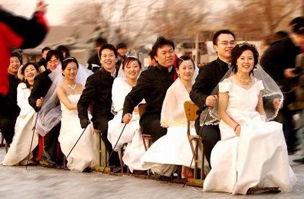 celebrations of group wedding ceremony harbin