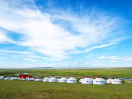 Mongolian Yurt on Grasslands