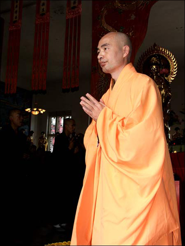 monk in temple of bliss